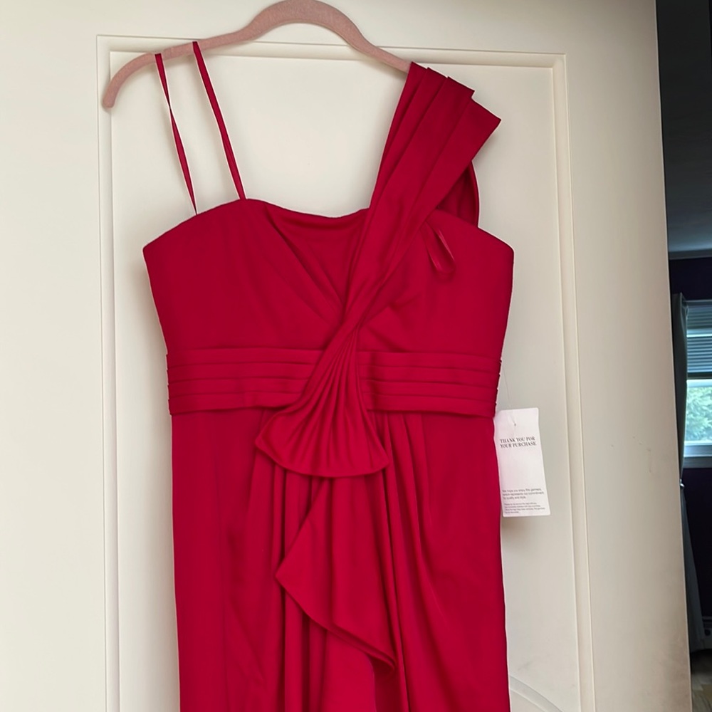 BCBG Red one shoulder Gown